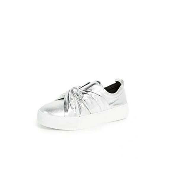 REBECCA MINKOFF Nicole Knot Sneakers In Silver Size 7.5 - Picture 1 of 7